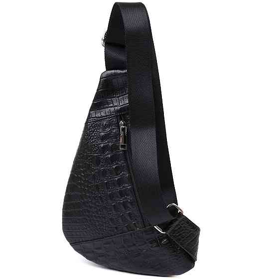 Мужская сумка из натуральной кожи через плечо Черный (Vintage) Киев