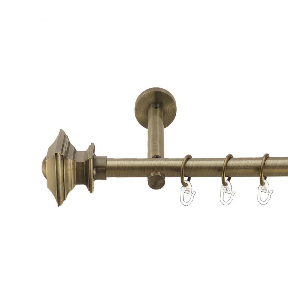 Карниз Orvit Борджеза металевий однорядний циліндр+профіль (16 см) гладка труба кільце металеве Антик 19 мм Львов - изображение 1