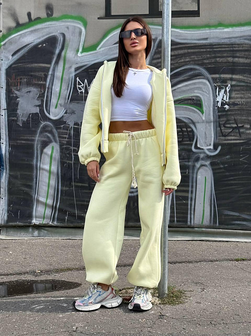 Женский теплый костюм на флисе Лимонный 48/52 Харьков - изображение 2