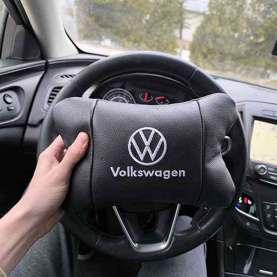 Подарунок чоловікові водію Volkswagen 1шт, Подушка під шию з логотипом, Подушка для YB-696 підтримки голови Київ