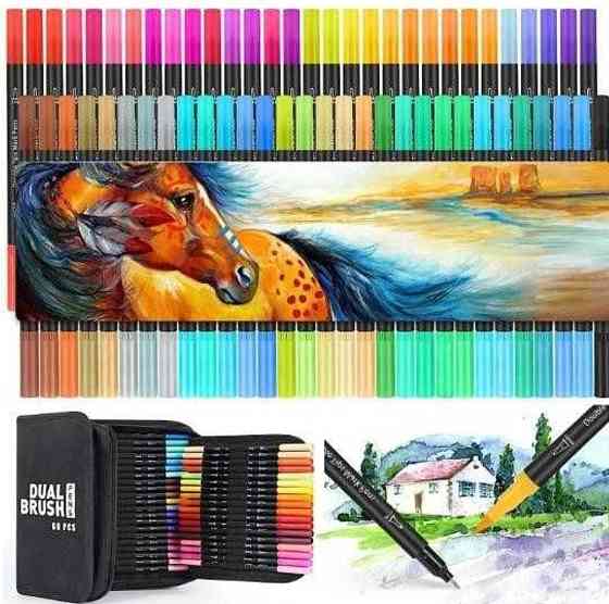 Безупречные Акварельные скетч маркеры двусторонние для детей фломастеры. Харьков