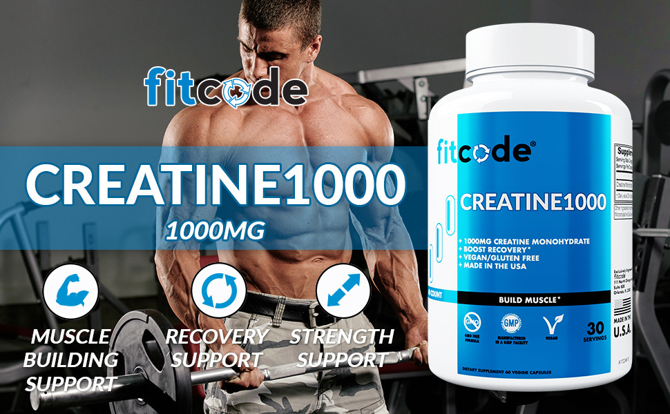 Креатин Fitcode Creatine1000, 500 mg, 60 Veggie Capsules Луцк - изображение 4