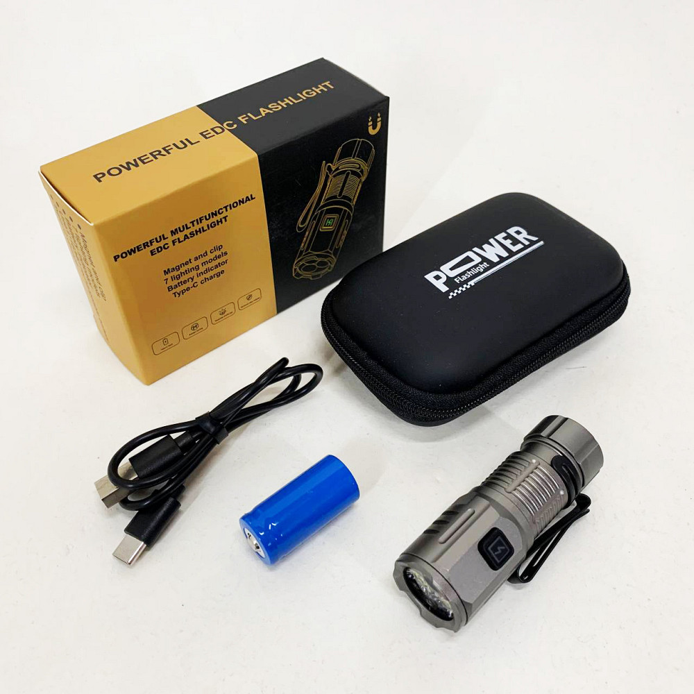 Мощный аккумуляторный лед фонарик, Фонарик на все случаи, Оригинальный ручной фонарь HI-35 Львов - изображение 2