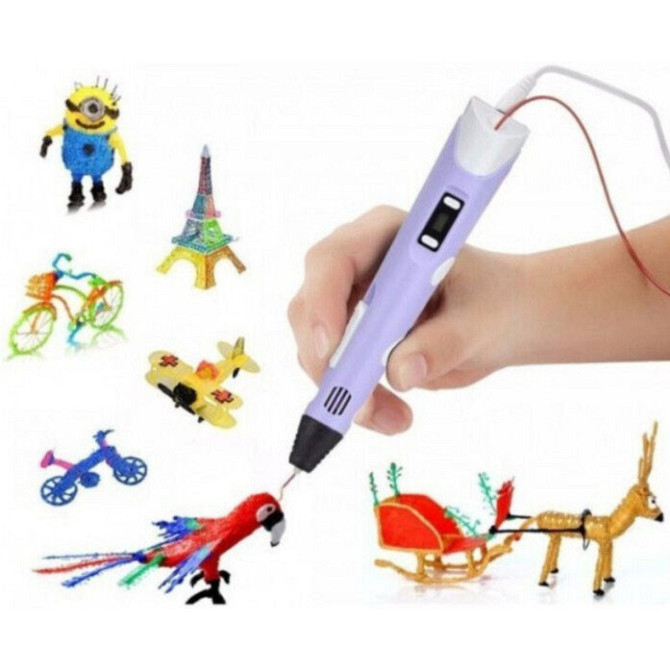 Ручка 3d pen c экраном 3D ручка Smart 3D Pen 2 фиолетовая, Современная аккумуляторная LO-436 3d ручка Киев - изображение 8