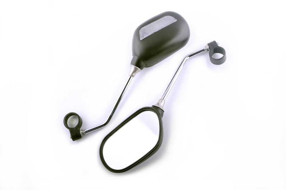 Дзеркала велосипедні овальні (чорні, ніжка хром, 2 см) Мукачево - фото 1