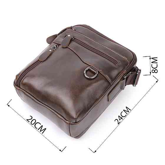 Практична чоловіча сумка Vintage 20824 шкіряна Коричневий Київ