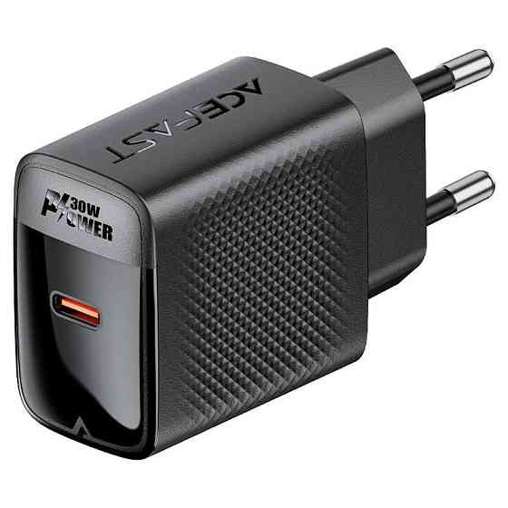 Мережевий зарядний пристрій ACEFAST A102 PD30W GaN single USB-C charger (EU) Black Одеса