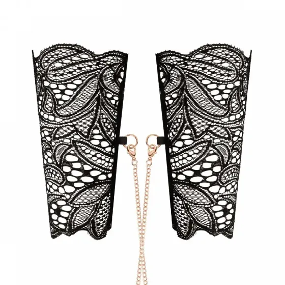 Мереживні наручники та комір Rosy Gold - Lace Cuffs and Collar - Black Львів