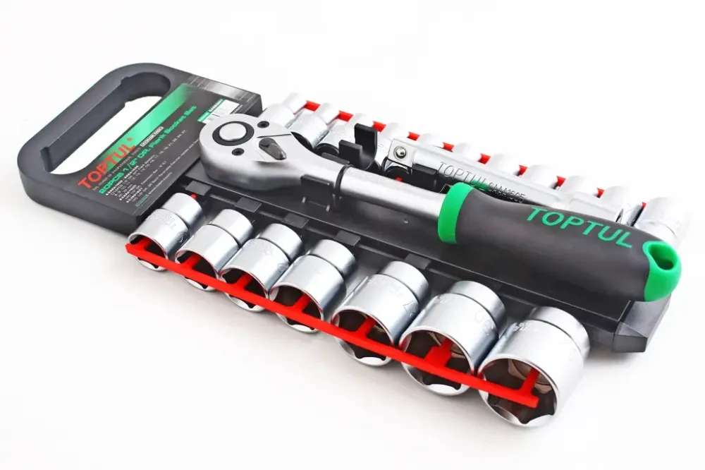Набор головок 1/2  6-гр. 20 ед. Toptul 8-32мм с удлин. на планке Винница - изображение 3