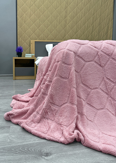 Плед-покривало Ромб 200х230 см (+-5см) Рожевий (87-256) Київ - фото 8