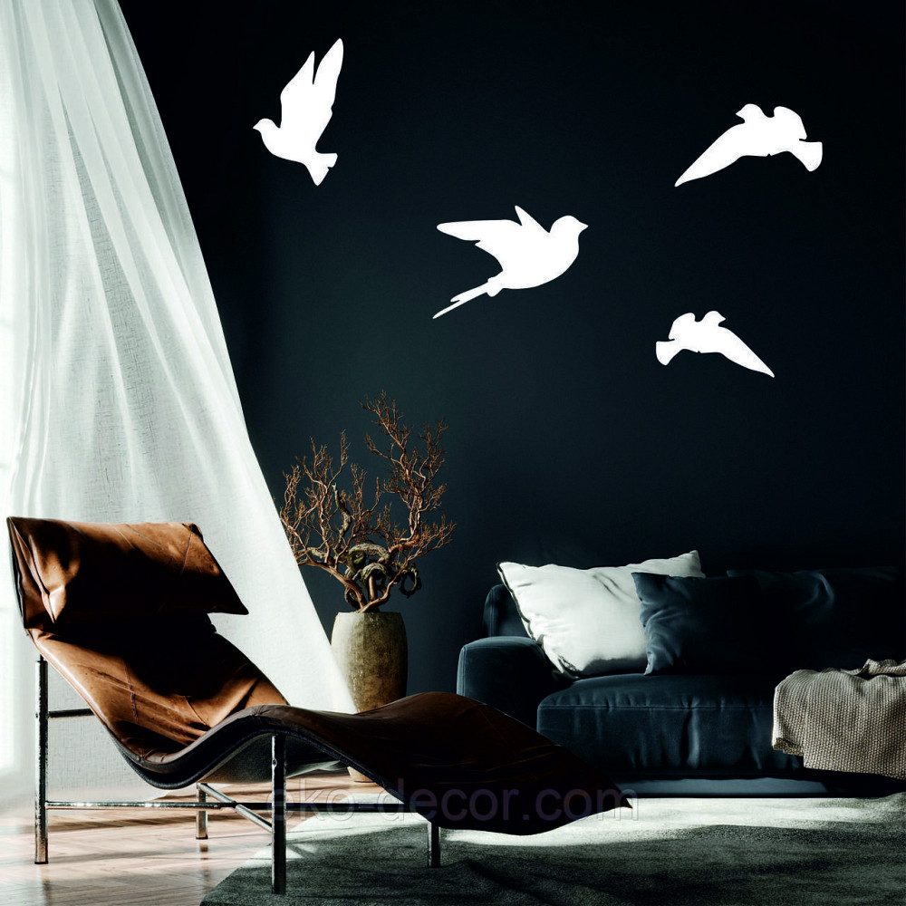 Декоративное настенное Панно «Птичка» Декор на стену(цена за 1шт) 30*18 см, Белый Киев - изображение 8