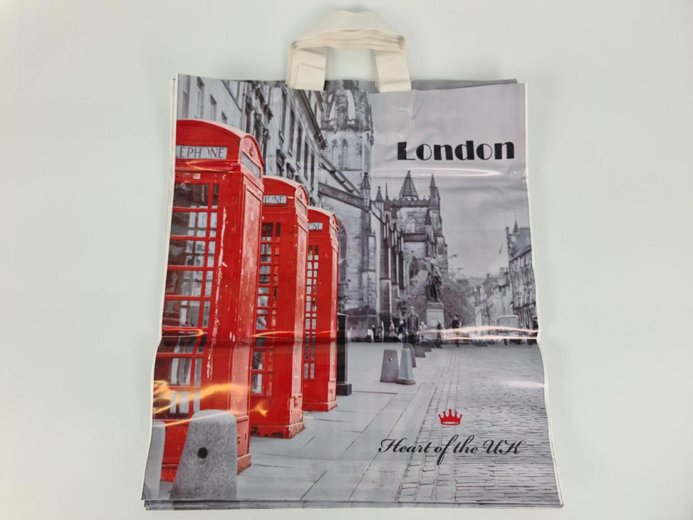 Пакет із петльовою ручкою середній щільний ламінований "Лондон 482" (40х45+3) 95 мк КВС (50 шт) Харків - фото 3