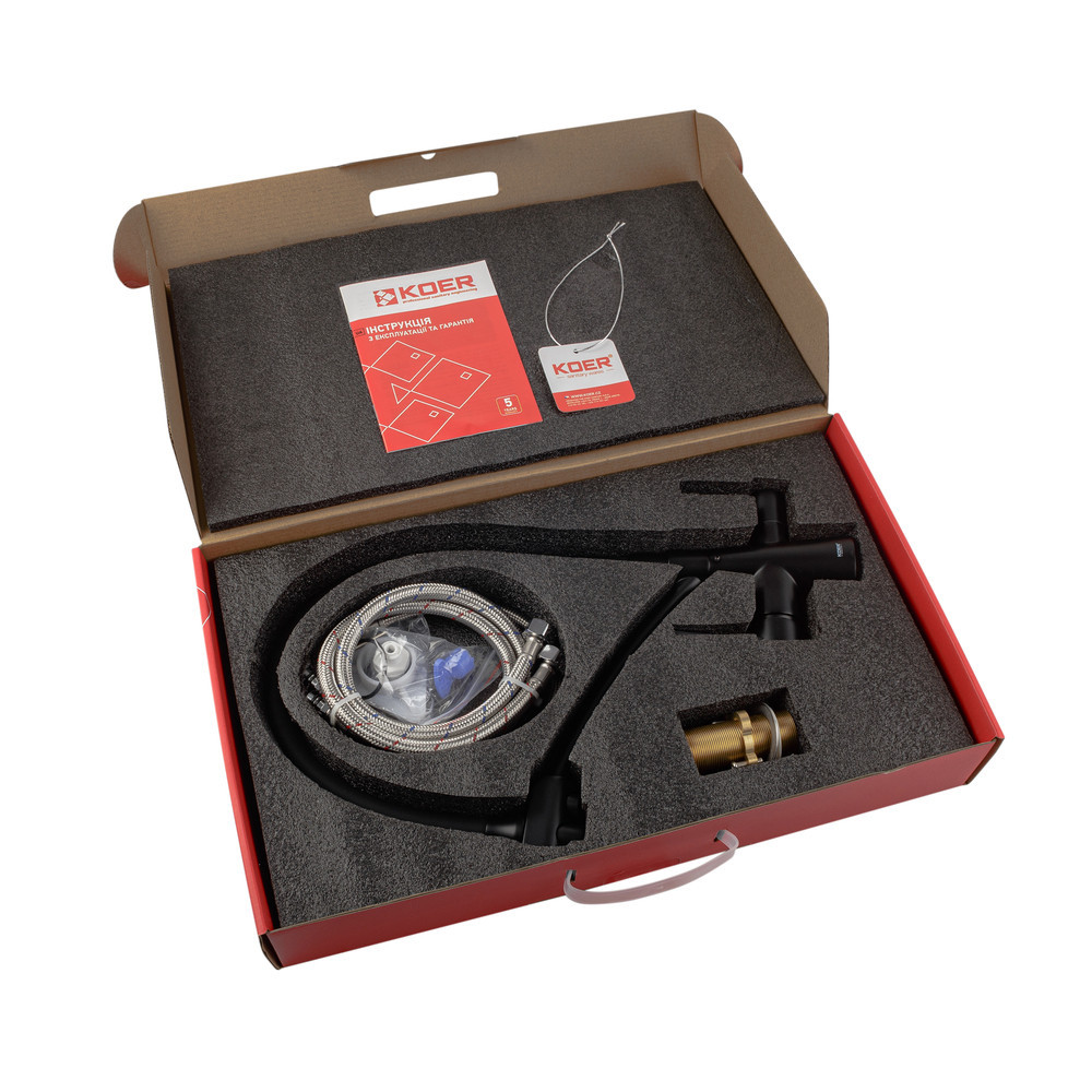 Кухонний змішувач з силік. виливом і вих. для питної води KOER KB-72003-05 (KR3376) Київ - фото 5