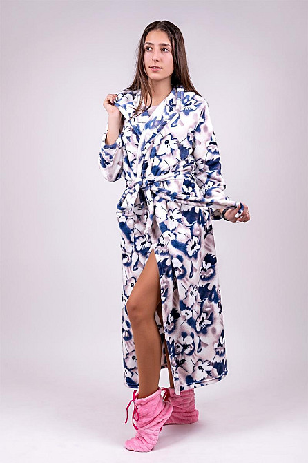 Халат теплий жіночий "Фіалка"  48/50(L) топ Крохатушка одяг Київ - фото 1