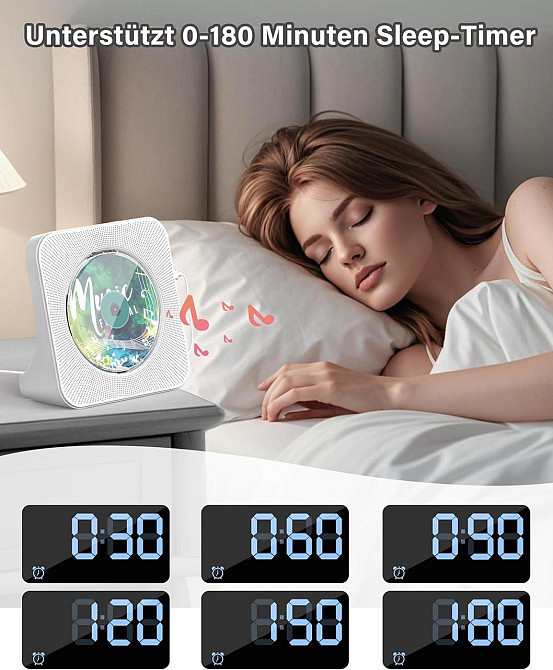 Аудіосистема Greadio KC-806 CD-плеер з пультом, світлодіодним екраном, FM-радіо, AUX/USB, HiFi-динаміком з Німеччини Дніпро - фото 13