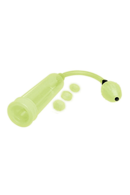 Помпа для члена светящаяся в темноте Whipsmart Glow In The Dark 3 кольца в комплекте, 23.5 см Sex Aura Киев - изображение 1
