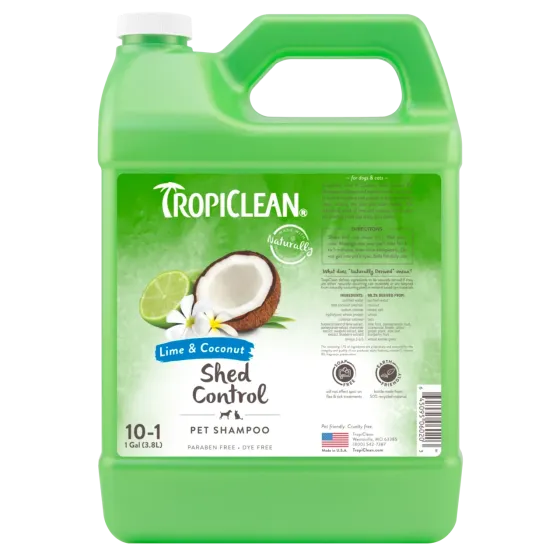 Шампунь для собак та котів TropiClean Shed Control "Лайм і кокос" для прискорення линьки (концентрат 1:10), 3.8 л Вінниця