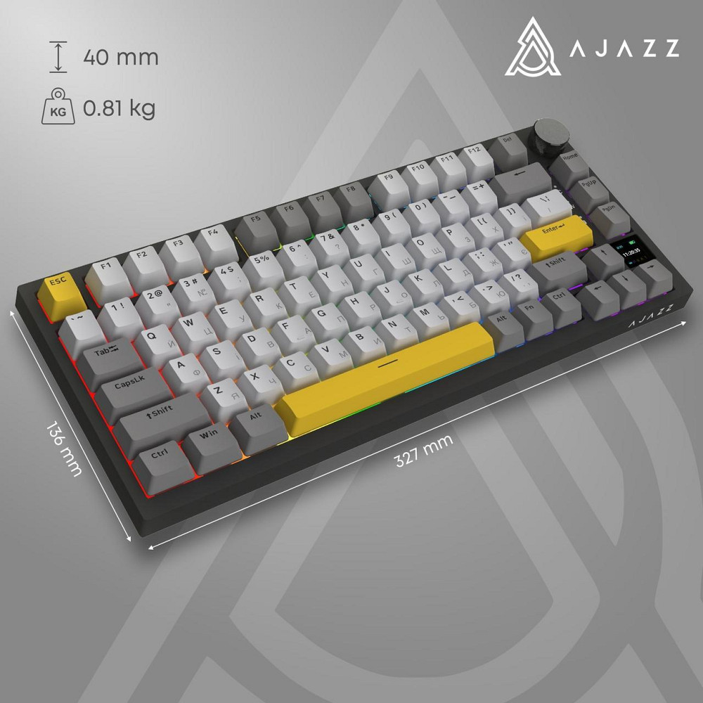 Клавіатура бездротова Ajazz AK820 Pro Flying Fish Switch Black RGB With Screen (AK820PRO-FF-BGY) ( 18427 ) Харків - фото 17