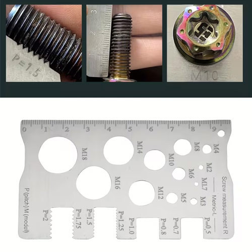 Измеритель шага резьбы М1.7-М18, P=0.5-2, резьбовой шаблон, нержавейка Киев - изображение 1