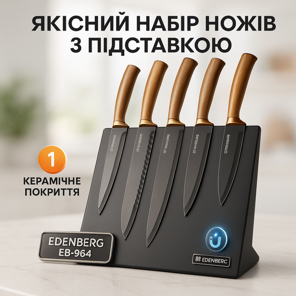 Кухонные ножи для нарезания, Набор кухонных ножей премиум, Професиональный кухонный набор ножей EM-99 Львов - изображение 12