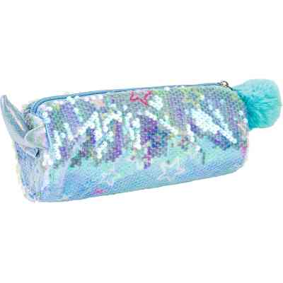 Пенал Cool For School з паєтками та помпоном 1 відділення блакитний (CF87061) Вінниця