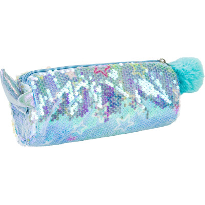 Пенал Cool For School с пайетками и помпоном 1 отделение голубой (CF87061) Винница - изображение 1