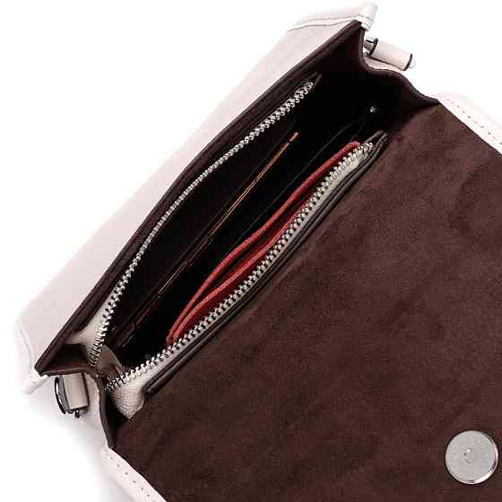 Жіноча шкіряна сумка із напівкруглим клапаном Vintage 22258 Біла Київ