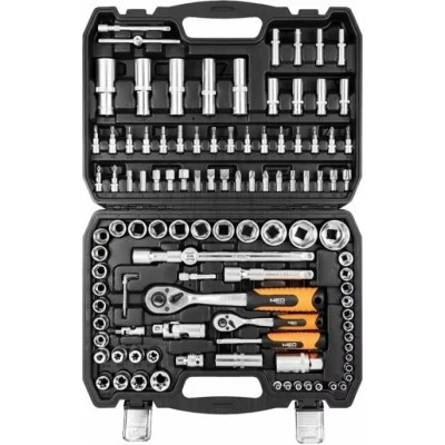 Набір інструментів Neo Tools 108шт, 1/2&quot;, 1/4&quot;, CrV, кейс (10-212) Вінниця - фото 2