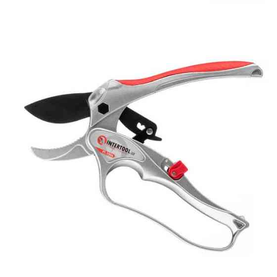 Секатор с храповым механизмом, 180 мм, лезвие: SK5, рез: Ø 25 мм INTERTOOL FT-1006 Киев