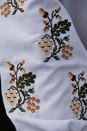 Вишиванка для дівчаток-підлітків лляна з довгим рукавом, біла - Київ