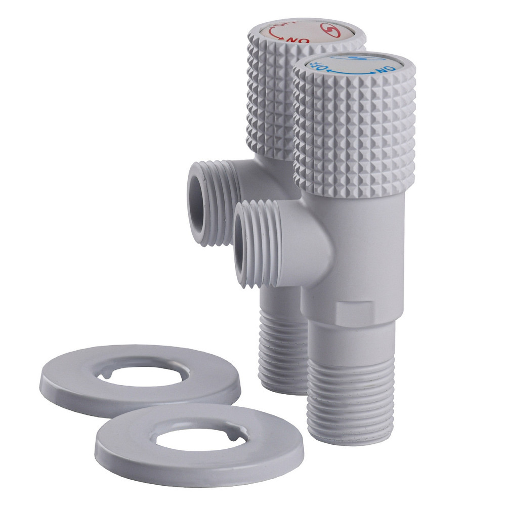!Набір кранів кутових кераміка SOLOMON EXCLUSIVE 1/2″X1/2″ 9889 WW (White/White) (комплект2шт.) (000028992) Киев - изображение 6