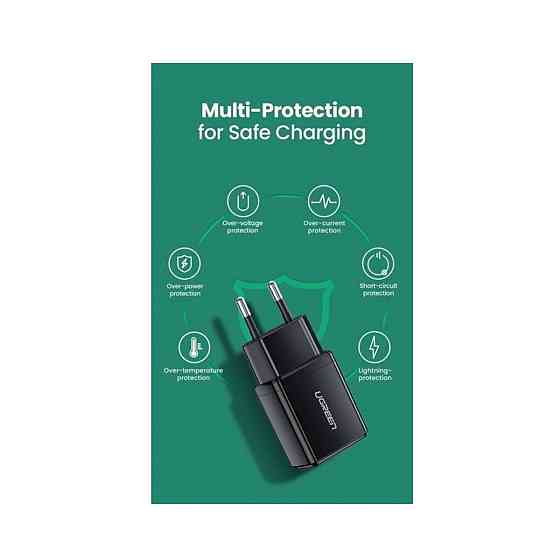 Зарядний пристрій UGREEN ED011 USB Wall Charger (Black(UGR-50459) (UGR-50459) Київ