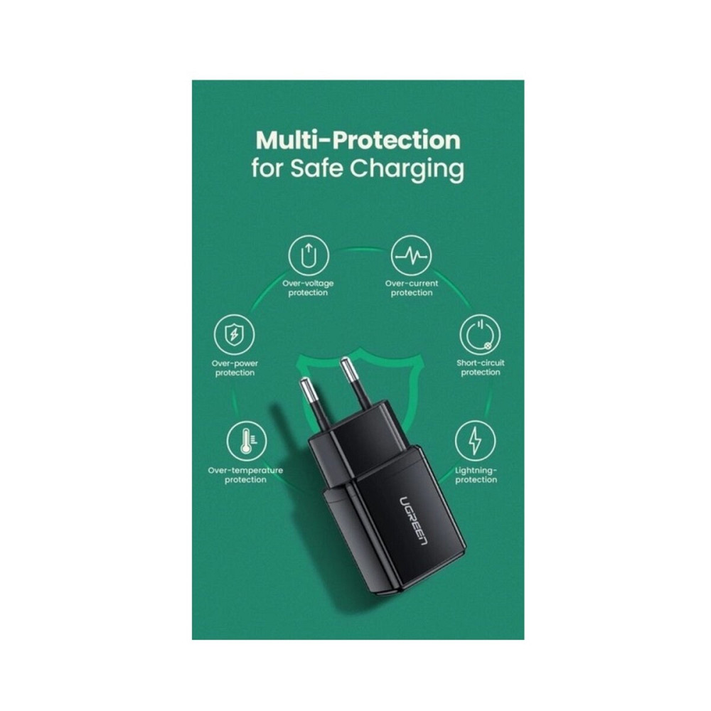 Зарядний пристрій UGREEN ED011 USB Wall Charger (Black(UGR-50459) (UGR-50459) Київ - фото 2