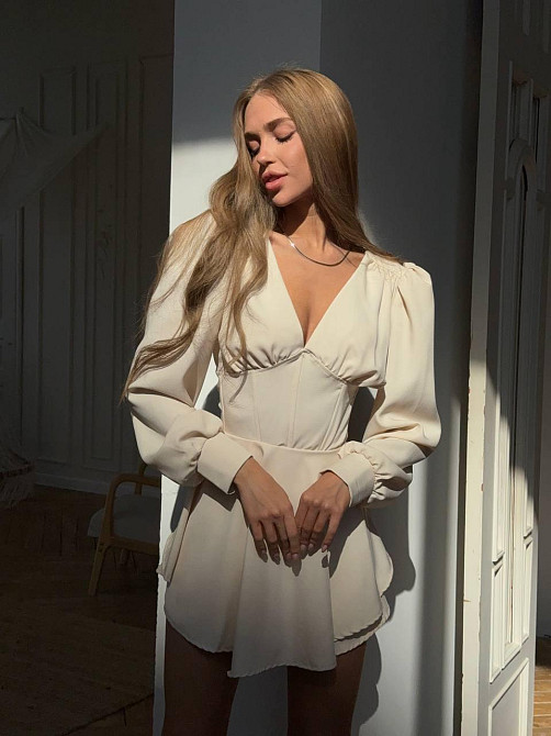 Жіноче романтичне мініплаття-комбінезон костюмка Бежевий, 42/44 Одеса - фото 1