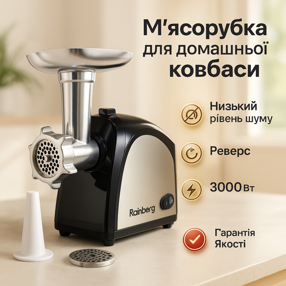М'ясорубка з металевим корпусом, М'ясорубка металева М'для домашнього приготування 'яса UF-19 Львів - фото 11