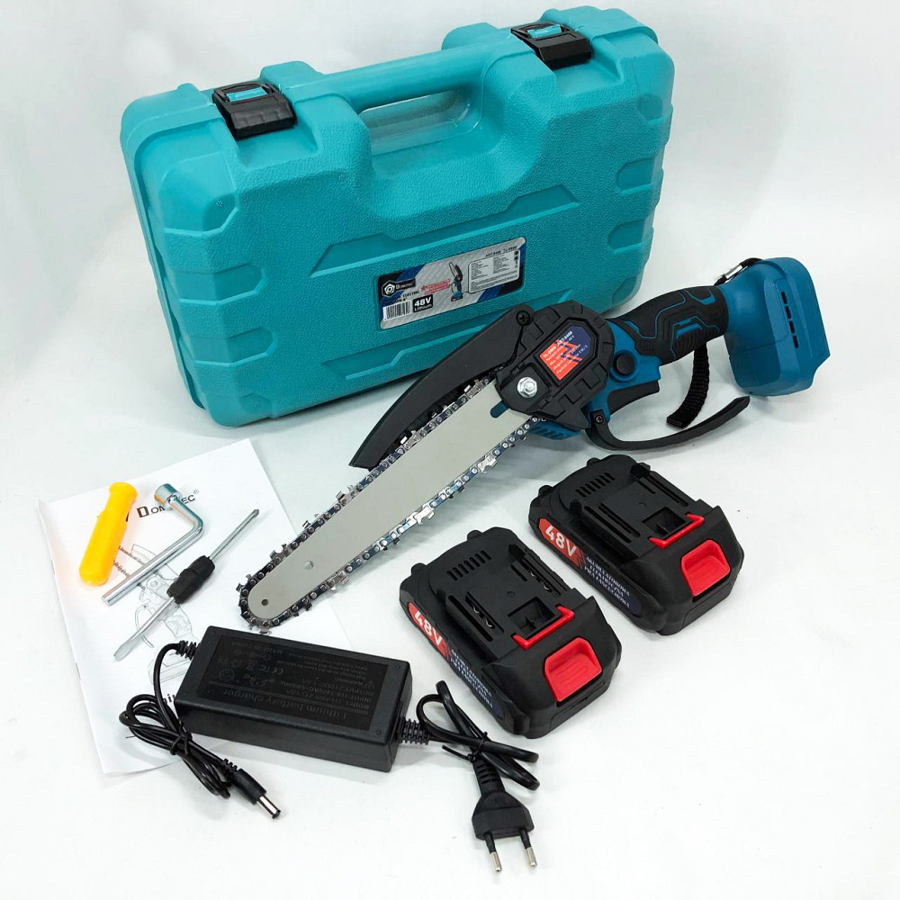 Ручна пила з шиною Domotec, Акумуляторна пилка для обрізання чагарників, Дачна пилка HO-60 Львів - фото 2