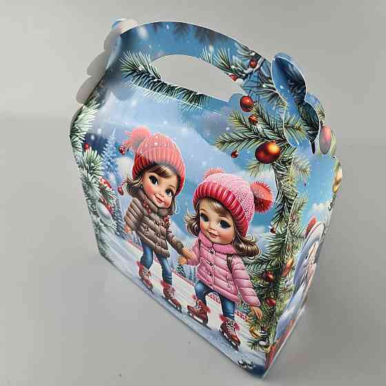 Новогодняя подарочная картонная упаковка для конфет (800грм) №212 