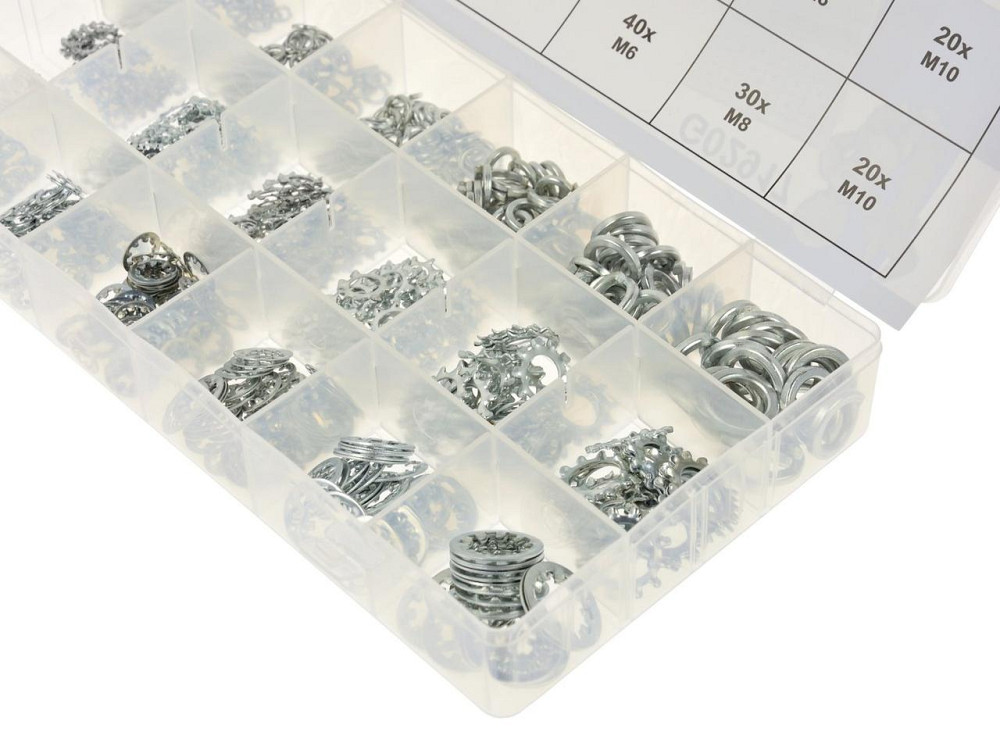 РемНабір стопорних Шайб "GeKo" комплкект: 3 різновиди по 6 розмірів -  720 штук Київ - фото 3