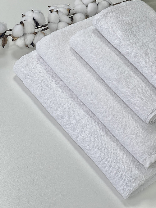 Комплект махрових рушників Ideal Textile 2 шт (50х90см + 70х140см) білий 500 г/м2 (56861200) Чернівці - фото 3