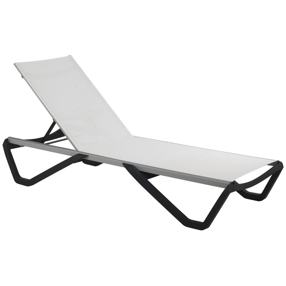 Шезлонг для басейну Aquaviva Wave білий з чорним Київ - фото 1