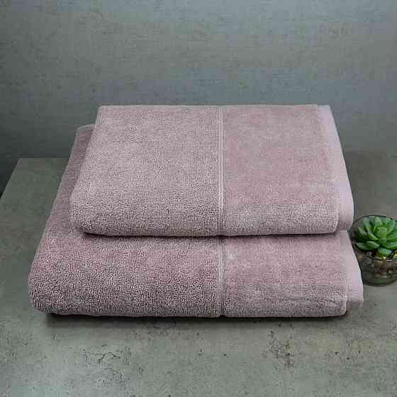 Набор полотенец велюр/махра 2шт GM Textile 50x90см, 70x140см Премиум качества Milado 550г/м2 (Кремов Сумы