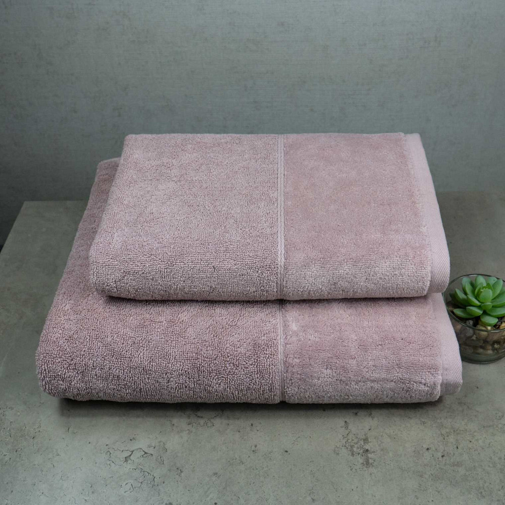 Набір рушників велюр/махра 2шт GM Textile 50x90см, 70x140см Преміум якості Milado 550г/м2 (Кремовий) Суми - фото 1