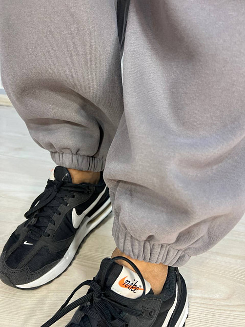 Штани жіночі W 6632 спортивні джоггери утеплені подвійна біла резинка на талії сірі, сірий, M Київ - фото 18