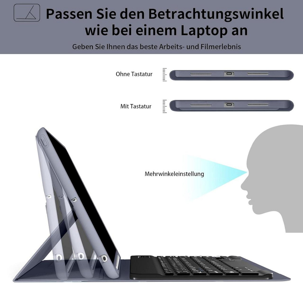 Защитный чехол с Bluetooth клавиатурой для iPad 10.2 (2019/20/21)/pro10.5(2017)/Air 3 10.5 Днепр - изображение 3