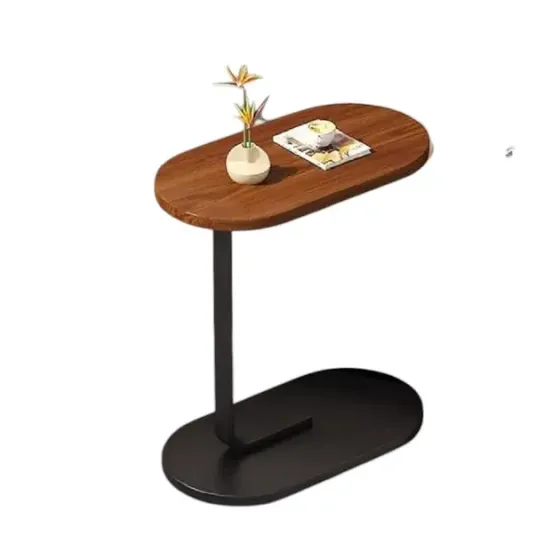 Прикроватный столик Stenson с деревянной столешницей и металлическим основанием 28×45×60 см Коломия