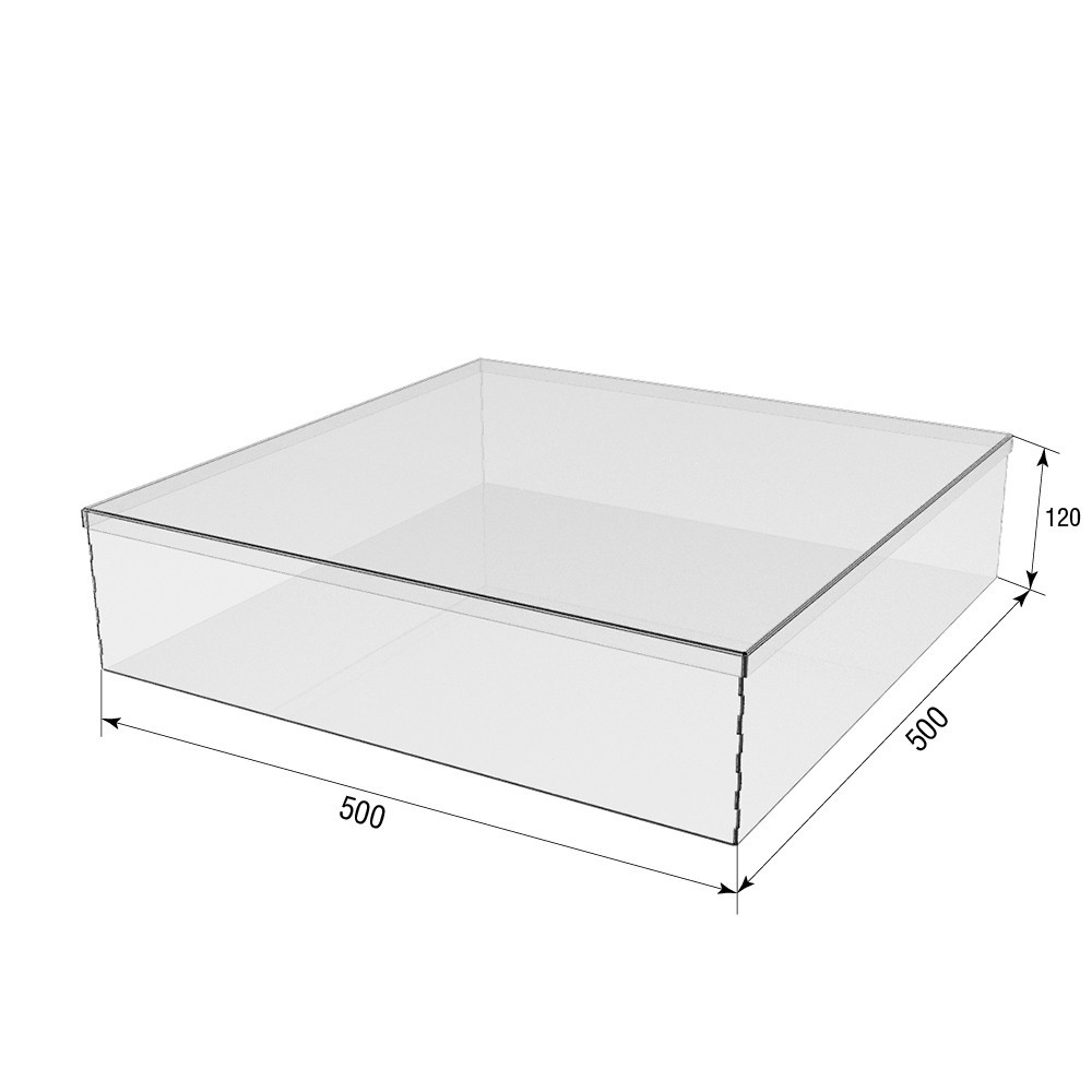 Коробка акрилова EKOSTAR 500х500х120 з кришкою Київ - фото 3