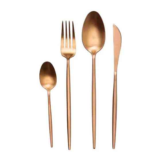 Набір столових приборів 24 предмети столовий набір на 6 персон Золотистий HP-20-17 Київ