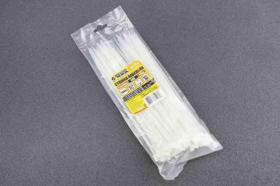 Хомут-стяжка пластикова 3,6x250мм к-кт 100шт, білий 20-1808 Київ