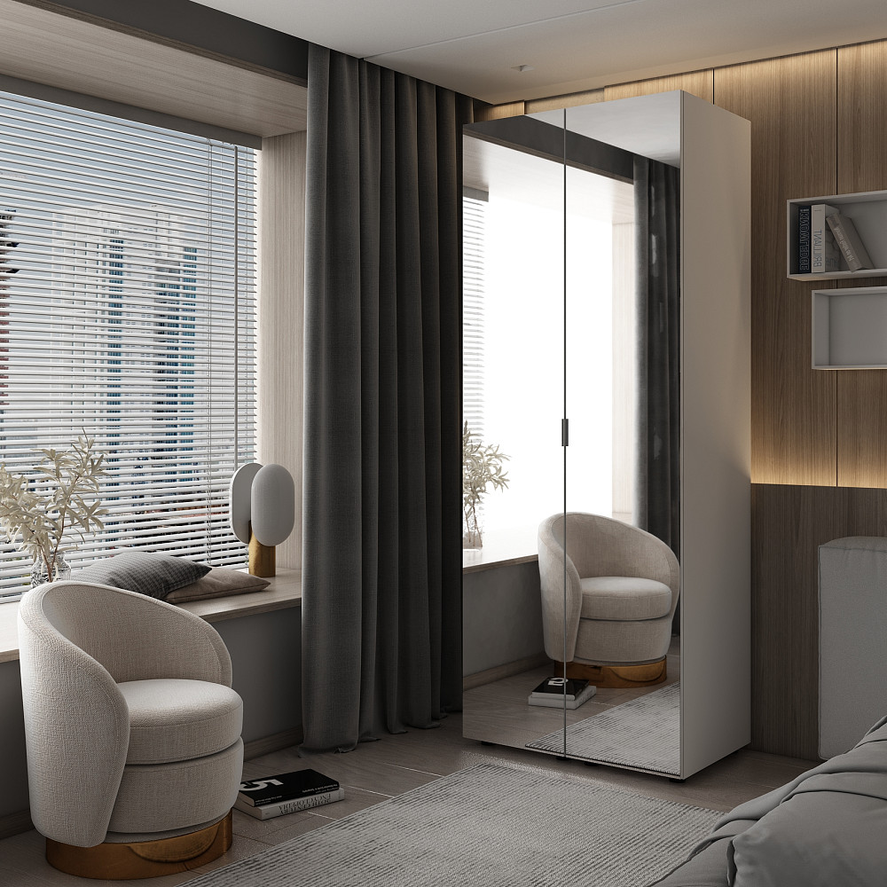 Комплект пеналов для одежды Doros Гелар (2 шт.) 78х49,5х203,4 см 2 Зеркала/Белый (DRS-011123) Львов - изображение 1