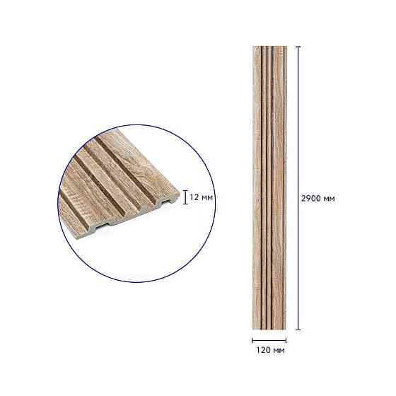 Рейка декоративная PS 2900х120х12мм Дуб SW-00002136 Днепр